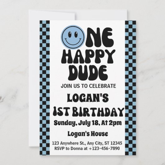 Een gelukkige kerel jongen 1e verjaardag kaart (Voorkant)