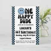 Een gelukkige kerel jongen 1e verjaardag kaart (Staand voorkant)