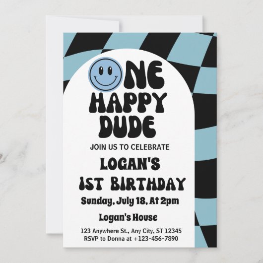 Een gelukkige kerel jongen 1e verjaardag kaart (Voorkant)