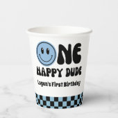 Een gelukkige kerel jongen 1e verjaardag papieren bekers (Achterkant)