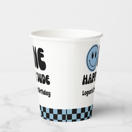 Een gelukkige kerel jongen 1e verjaardag papieren bekers (Rechts)