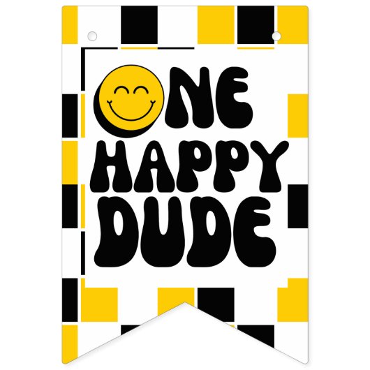 Een gelukkige kerel jongen 1e verjaardag vlaggetjes (Eerste vlag)