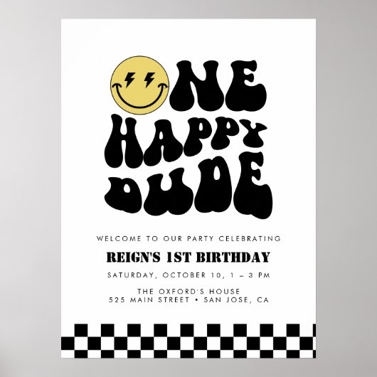 Een gelukkige kerel | Jongens Happy Face Welkom Poster (Voorkant)