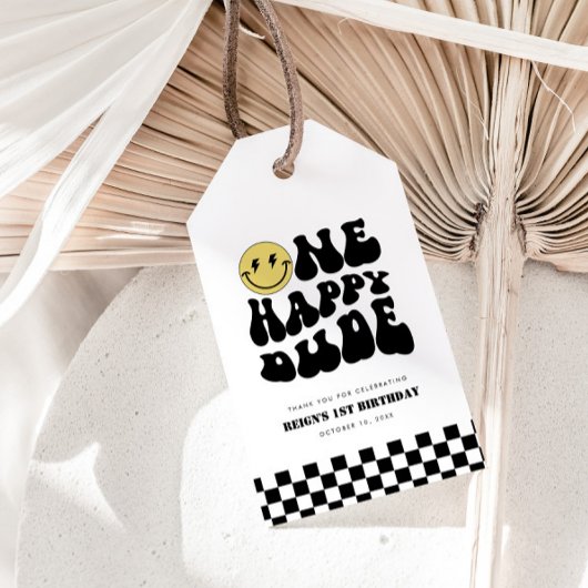 Een gelukkige kerel | Jongens Rad Kinder 1e Verjaa Cadeaulabel