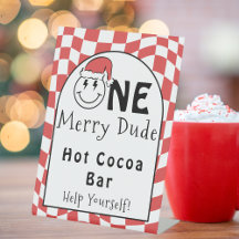 Eén Gelukkige Kerel Kerstmis Verjaardag Warme Choc