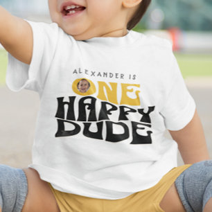 Eén Gelukkige Kerel Moderne Eerste Verjaardag Kinder Shirts