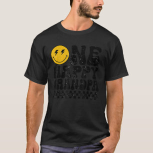Eén gelukkige kerel Opa 1e verjaardag Familie over T-shirt