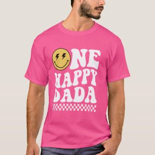 Eén Gelukkige Kerel Papa 1e Verjaardag Familie Mat T-shirt