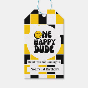 Eén Gelukkige Kerel Persoonlijke Verjaardag Bedank Cadeaulabel