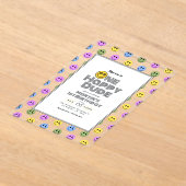 "Een gelukkige kerel!" Retro Smile Face 1e verjaar Acryl Uitnodigingen (Laagn)