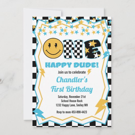 Eén Gelukkige Kerel- Rock Ster Kaart (Voorkant)