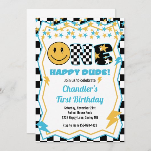 Een gelukkige kerel- rockster kaart (Voorkant / Achterkant)