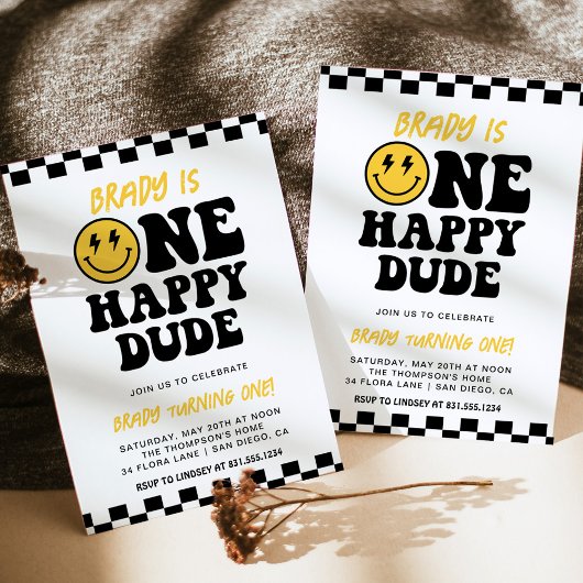 Een gelukkige kerel | Smile Face Boy 1e Verjaardag Kaart