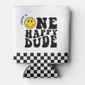 Eén Gelukkige Kerel Smile Face Jongen Eerste Verja Blikjeskoeler (Voorkant)