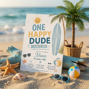 Eén Gelukkige Kerel Surf Verjaardag Beach Boy Kaart