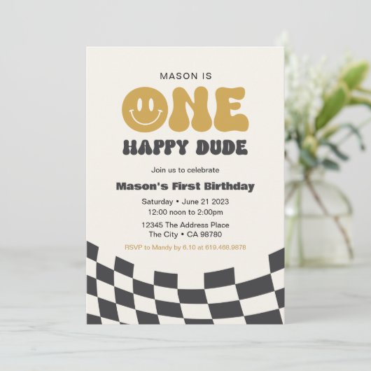 Een gelukkige Kerel van de Aansporing van de Dag v Kaart (Staand voorkant)