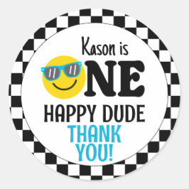 Een gelukkige kerel verjaardag 1e verjaardag gunst ronde sticker