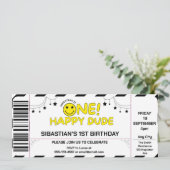 één gelukkige kerel verjaardag Ticket Stijl Cool Kaart (Staand voorkant)
