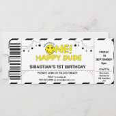 één gelukkige kerel verjaardag Ticket Stijl Cool Kaart (Voorkant)