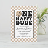 Een gelukkige kerel verjaardag uitnodiging (Staand voorkant)