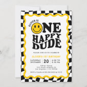 Een gelukkige kerel | Wavy Happy Face Boy 1e Verja Kaart (Voorkant)