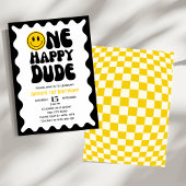 Een gelukkige kerel wavy kronkelig eerste verjaard kaart