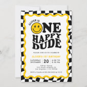 Een gelukkige kerel | Wavy Smile Gezicht Jongen 1e Kaart (Voorkant)