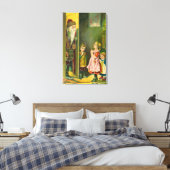 Een gelukkige kerstman Kinderen die de Kerstman bi Canvas Afdruk (Insitu (Slaapkamer))