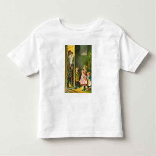Een gelukkige kerstman Kinderen die de Kerstman bi Kinder Shirts (Voorkant)