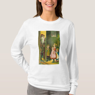 Een gelukkige kerstman Kinderen die de Kerstman bi T-shirt