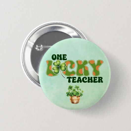 Een gelukkige leraar Button (Voorkant /achterkant)