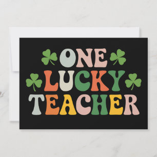 Een gelukkige leraar die retro St. Patrick's Day l Kaart