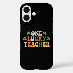 Een gelukkige leraar die retro St. Patrick's Day o iPhone 16 Hoesje