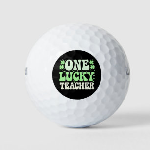 Een gelukkige leraar Groovy retro leraar St. Patri Golfballen
