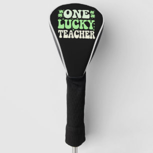 Eén gelukkige leraar Groovy retro leraar St. Patri Golfheadcover