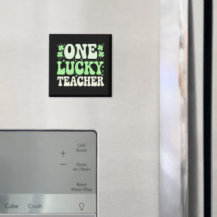 Een gelukkige leraar Groovy retro leraar St. Patri Magneet