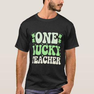 Een gelukkige leraar Groovy retro leraar St. Patri T-shirt