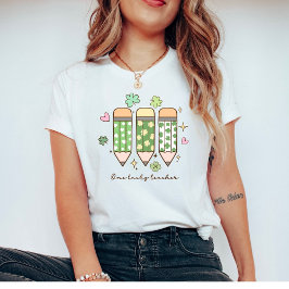 Eén Gelukkige Leraar Retro St. Patrick's Dag T-shirt