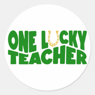 Een gelukkige leraar ☘️ ronde sticker