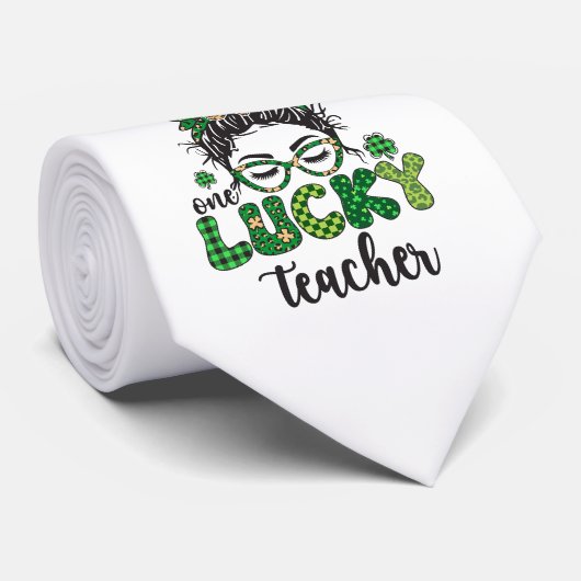 Een Gelukkige Leraar - St. Patrick's Dag  Stropdas (Opgerold)