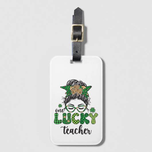 Een gelukkige leraar - St. Patrick's Day Bagagelabel (Voorkant (verticaal))