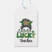 Een gelukkige leraar - St. Patrick's Day Cadeaulabel (Voorkant)