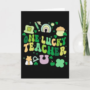 Eén gelukkige leraar St. Patrick's Day Ierse leraa Kaart