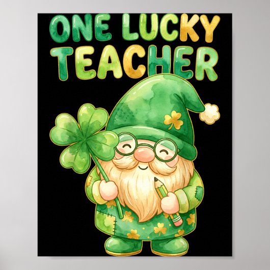 Een gelukkige leraar St. Patrick's Day kabouter gr Poster (Voorkant)