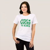 Een gelukkige leraar St. Patrick's Day Tri-Blend Shirt (Voorkant volledig)