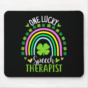 Eén gelukkige logopedist regenboog St. Patrick's D Muismat