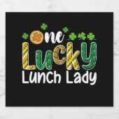 Een gelukkige Lunch Lady School St Patrick's Day Bier Etiket (Enkel label)