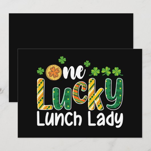 Een gelukkige Lunch Lady School St Patrick's Day Kaart (Voorkant / Achterkant)