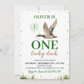 Een gelukkige Mallard Duck verjaardagsuitnodiging Kaart (Voorkant)
