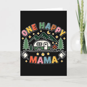 Eén Gelukkige Mama Camper Eerste Verjaardag Campin Kaart